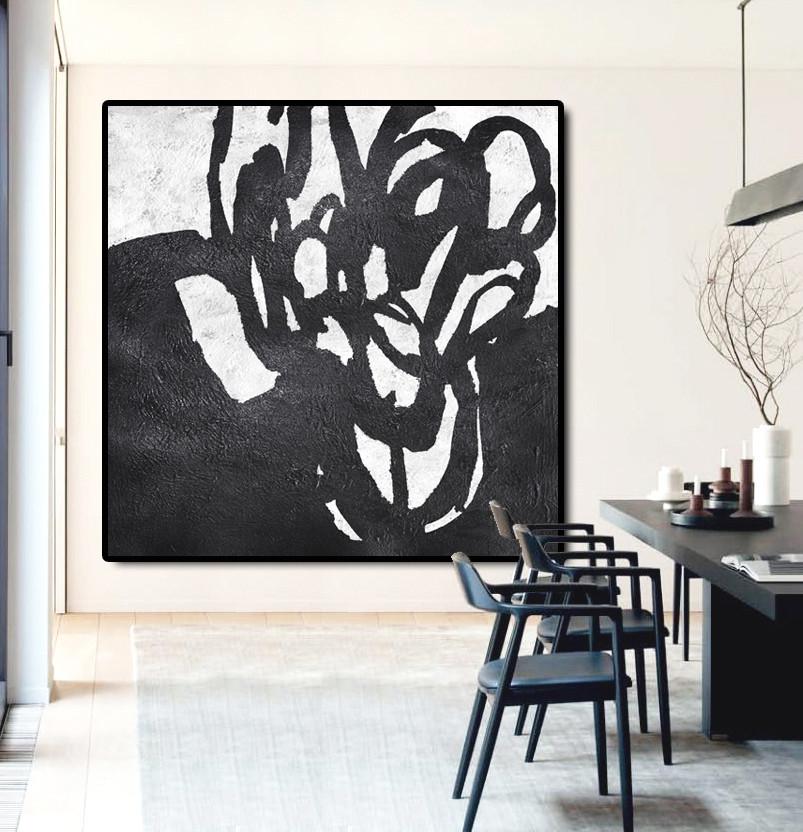 Minimal Black and White Painting #MN3A - Click Image to Close